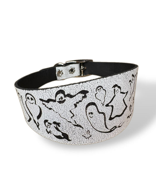 Leather Collar - HALLOWEEN - Ghosties - Ashurst Equestrian & Country