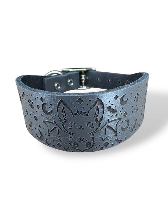 Leather Collar - HALLOWEEN - The Moonlit Bat - Ashurst Equestrian & Country
