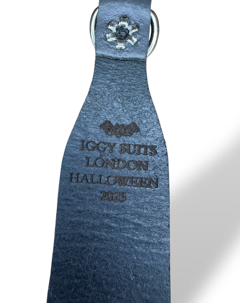 Load image into Gallery viewer, Leather Collar - HALLOWEEN - The Moonlit Bat - Ashurst Equestrian &amp; Country
