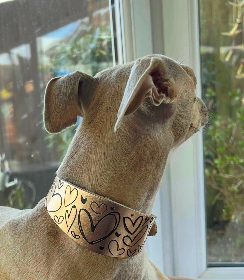 Load image into Gallery viewer, Leather Collar - Hearts - Ashurst Equestrian &amp; Country
