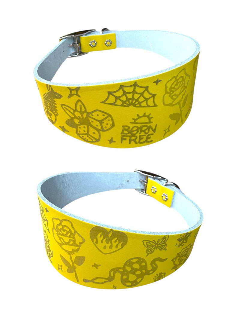 Load image into Gallery viewer, Leather Collar - Tattoo Flash - Ashurst Equestrian &amp; Country
