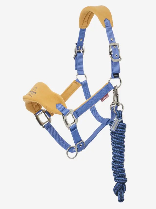 Load image into Gallery viewer, LeMieux Badminton Vogue Headcollar &amp; Leadrope - Blue - Ashurst Equestrian &amp; Country
