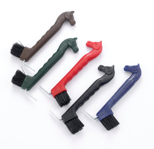 Lincoln Horse Head Hoof Pick with Brush - Red - Ashurst Equestrian & Country