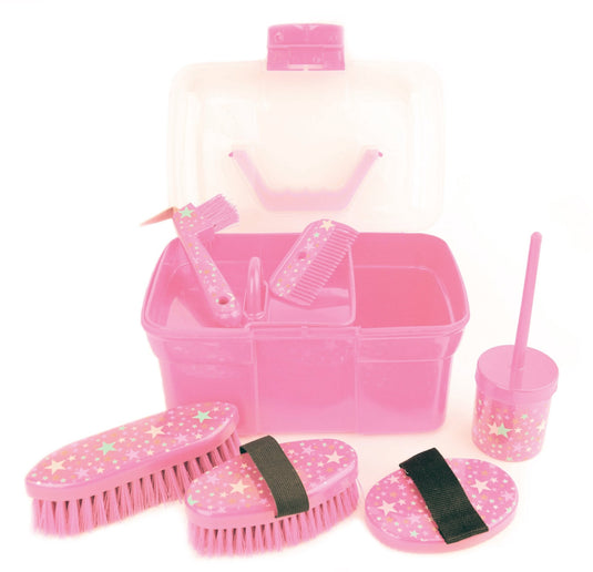 Lincoln Star Pattern Grooming Kit - Pink - Ashurst Equestrian & Country
