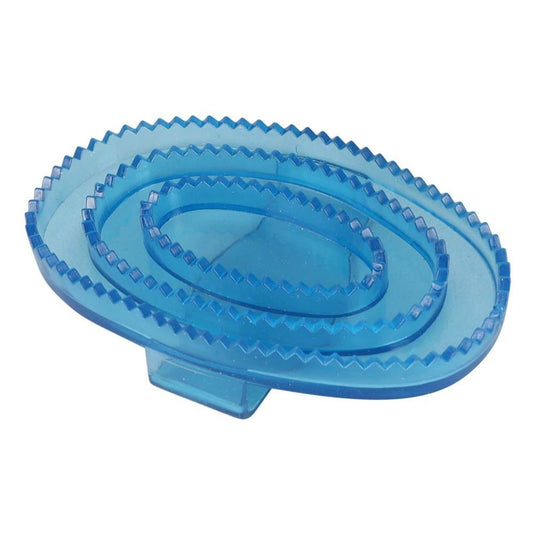 Lincoln Synthetic Rubber Curry Comb Clear Blue - Ashurst Equestrian & Country