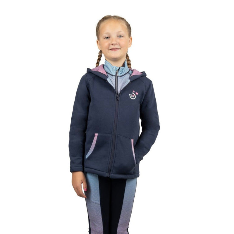 Load image into Gallery viewer, Little Rider Lucky Star Zip Jacket Navy/Pink - Ashurst Equestrian &amp; Country
