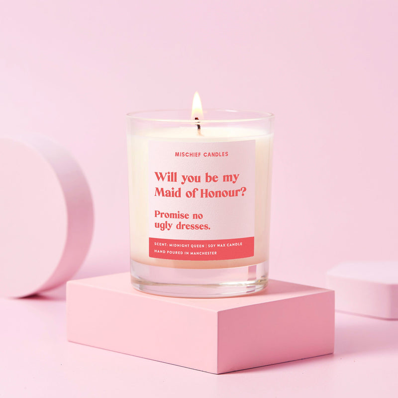 Load image into Gallery viewer, Maid of Honour Gift Funny Maid of Honour Candle No Ugly Dresses - Ashurst Equestrian &amp; Country
