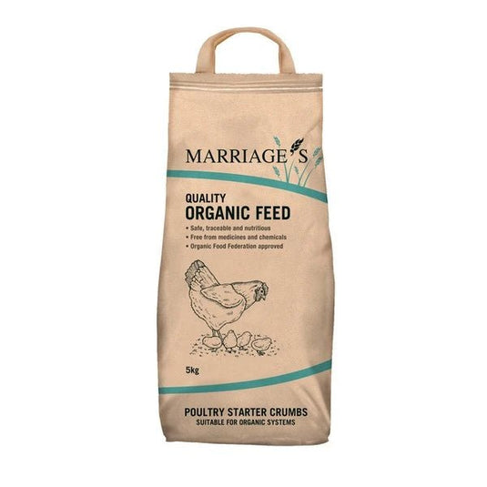 Marriages Organic Poultry Starter Crumbs 5kg - Ashurst Equestrian & Country