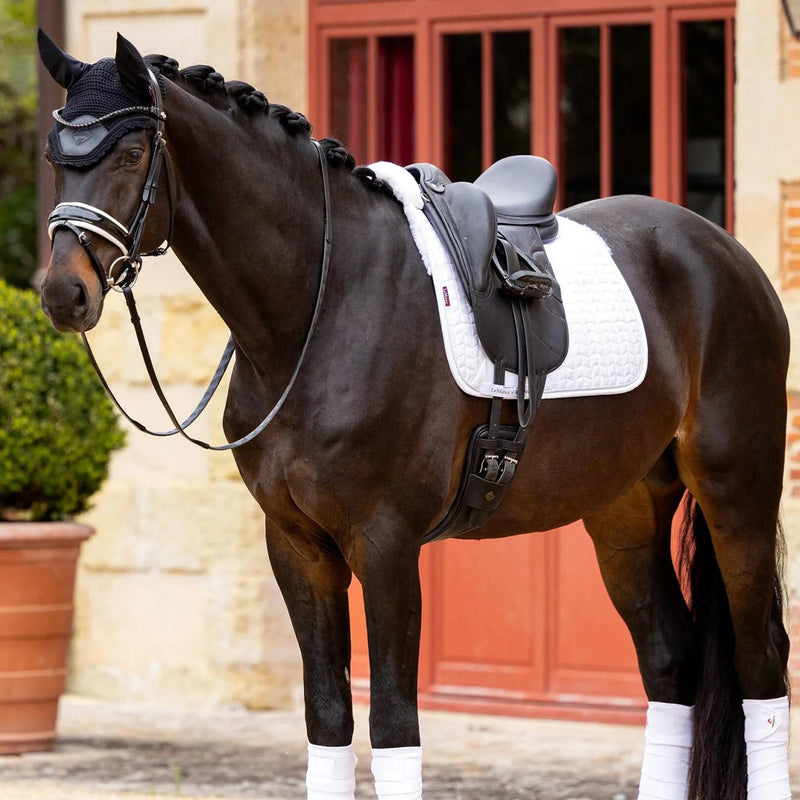 Load image into Gallery viewer, Merino+ Half Lined Dressage Square White/White - Ashurst Equestrian &amp; Country
