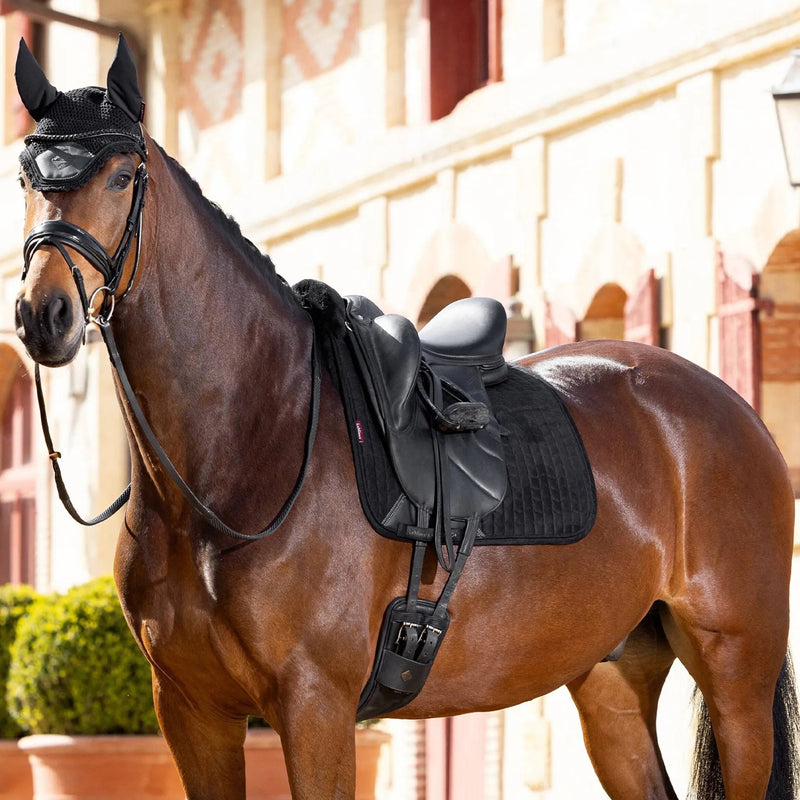 Load image into Gallery viewer, Merino+ Half Lined Suede Dressage Square Black/Black - Ashurst Equestrian &amp; Country
