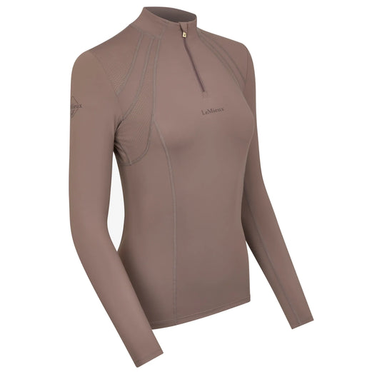 Le Mieux Mia Mesh Long Sleeve Base Layer Walnut