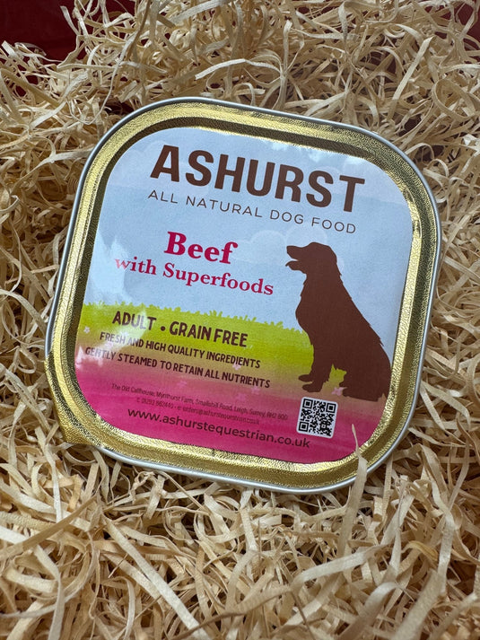 NEW Ashurst Adult 'Grain Free' Beef with Exotic Superfoods - Wet Tray 300g - Ashurst Equestrian & Country