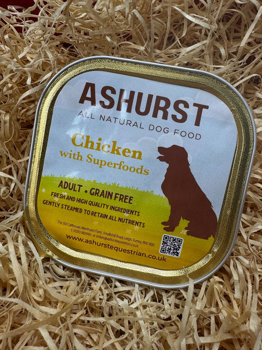 NEW Ashurst Adult 'Grain Free' Chicken with Superfoods - Wet Tray 300g - Ashurst Equestrian & Country