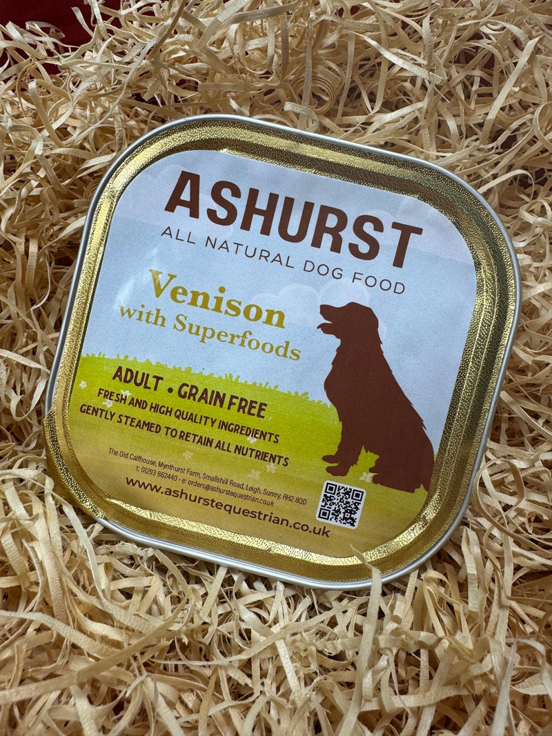 Vension Racket Log NEW Ashurst Adult 'Grain Free' Vension with Superfoods - Wet Tray 300g ...