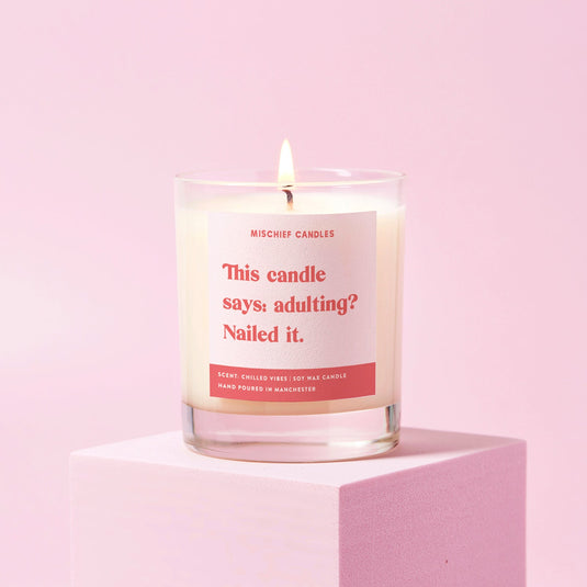 New Home Gift Funny Friend Gift Soy Wax Candle Adulting Nailed It - Ashurst Equestrian & Country