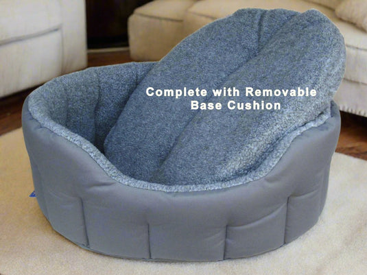 Premium Oval Bolster Style Heavy Duty Fleece Lined Machine Washable Dog Bed - Ashurst Equestrian & Country