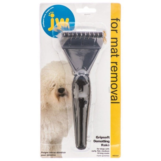 JW Grip Soft Grooming Dematting Rake