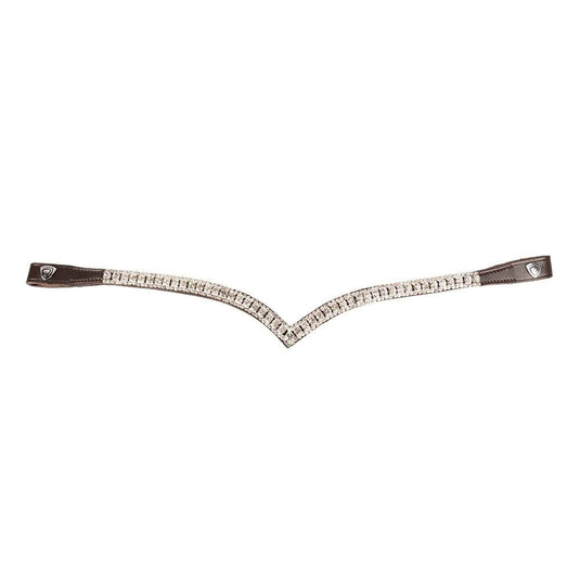 Propresicce Signature V Diamante Browband Brown/Silver - Ashurst Equestrian & Country