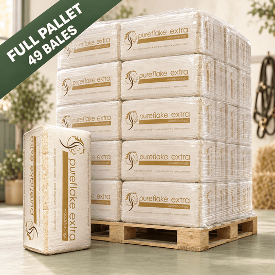 Pure Flake Extra Woodshavings – Full Pallet (49 Bales) - Ashurst Equestrian & Country