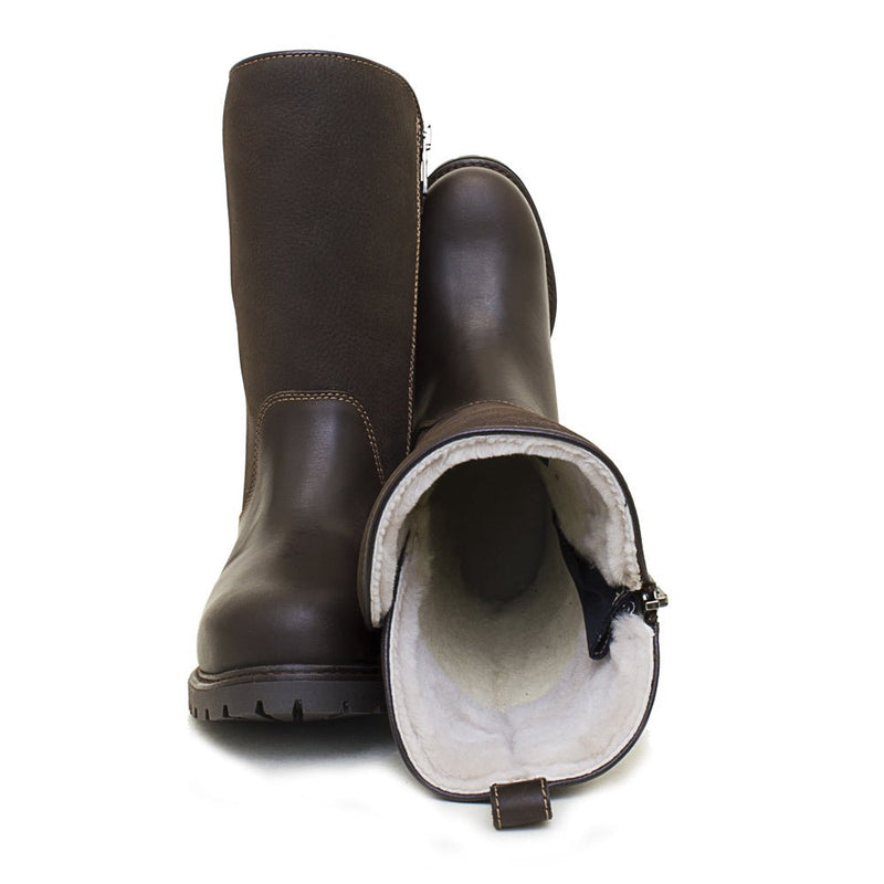 Load image into Gallery viewer, Quebec Waterproof Zip - up Fur Lined Boots - Brown - Ashurst Equestrian &amp; Country
