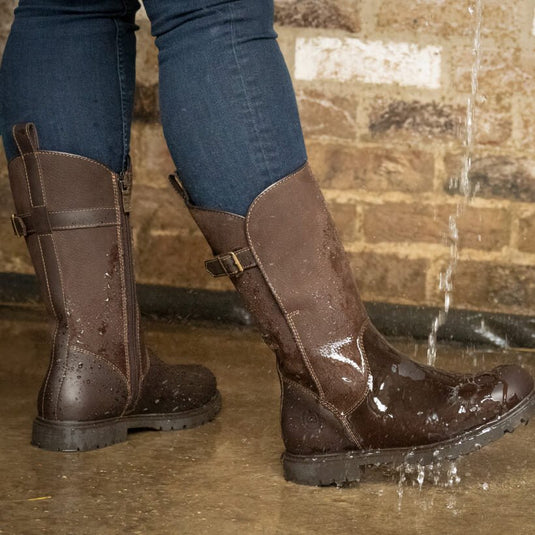 Quebec Waterproof Zip Up Mid Calf Boots - Brown - Ashurst Equestrian & Country