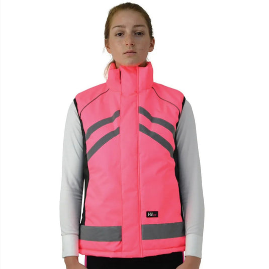 Reflector Padded Gilet By Hy Equestrian Pink - Ashurst Equestrian & Country