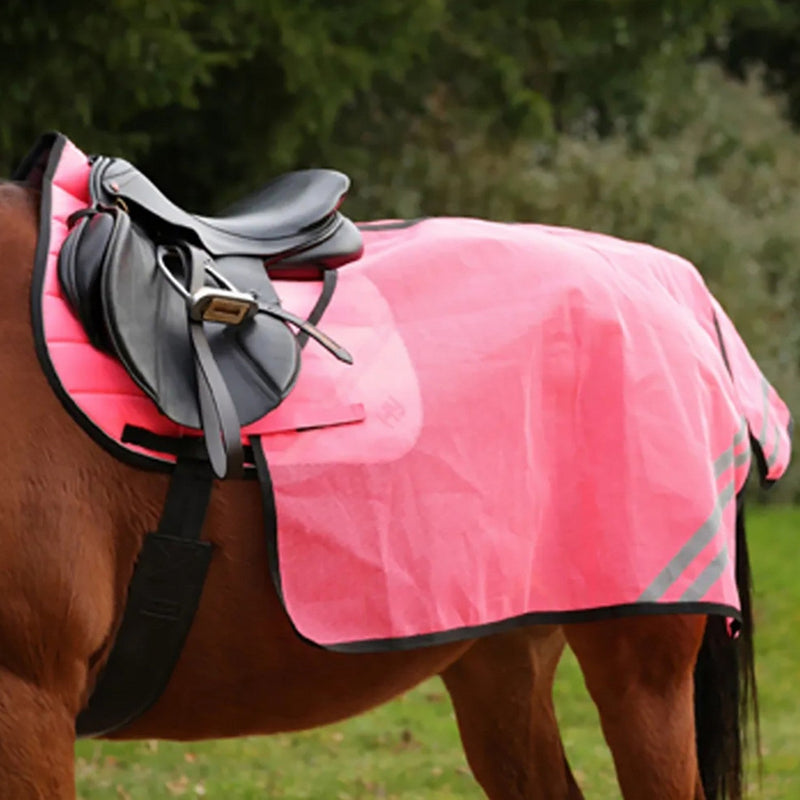 Load image into Gallery viewer, Reflector Summer Mesh Quarter Sheet By Hy Equestrian Pink - Ashurst Equestrian &amp; Country
