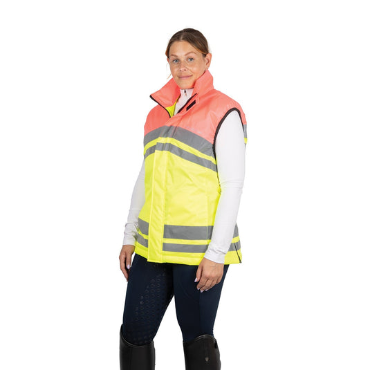 Reflector Two Tone Gilet By Hy Equestrian Pink/Yellow - Ashurst Equestrian & Country