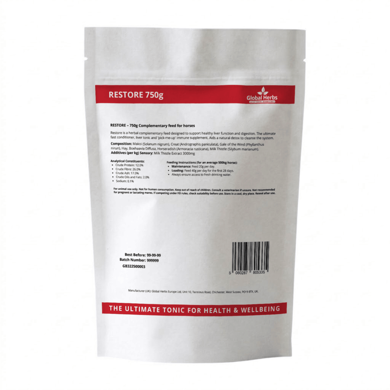 Load image into Gallery viewer, Restore Refill Pouch 750g - Global Herbs - Ashurst Equestrian &amp; Country
