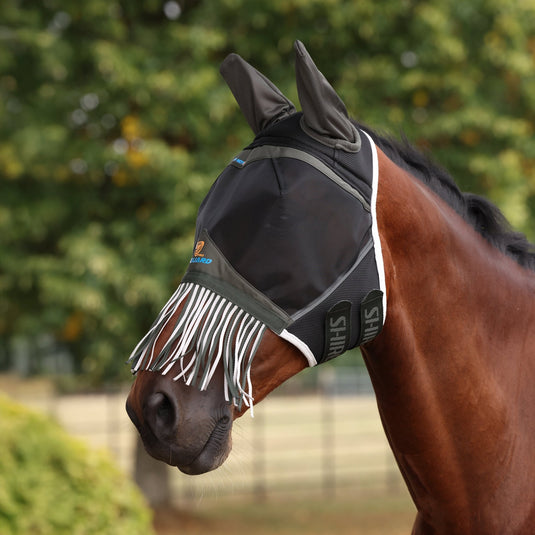 Shires FlyGuard Pro Air Motion Fly Mask with Ears & Fringe - Ashurst Equestrian & Country