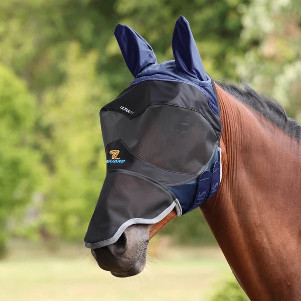 Load image into Gallery viewer, Shires FlyGuard Pro Deluxe Fly Mask with Ears &amp; Nose - Ashurst Equestrian &amp; Country
