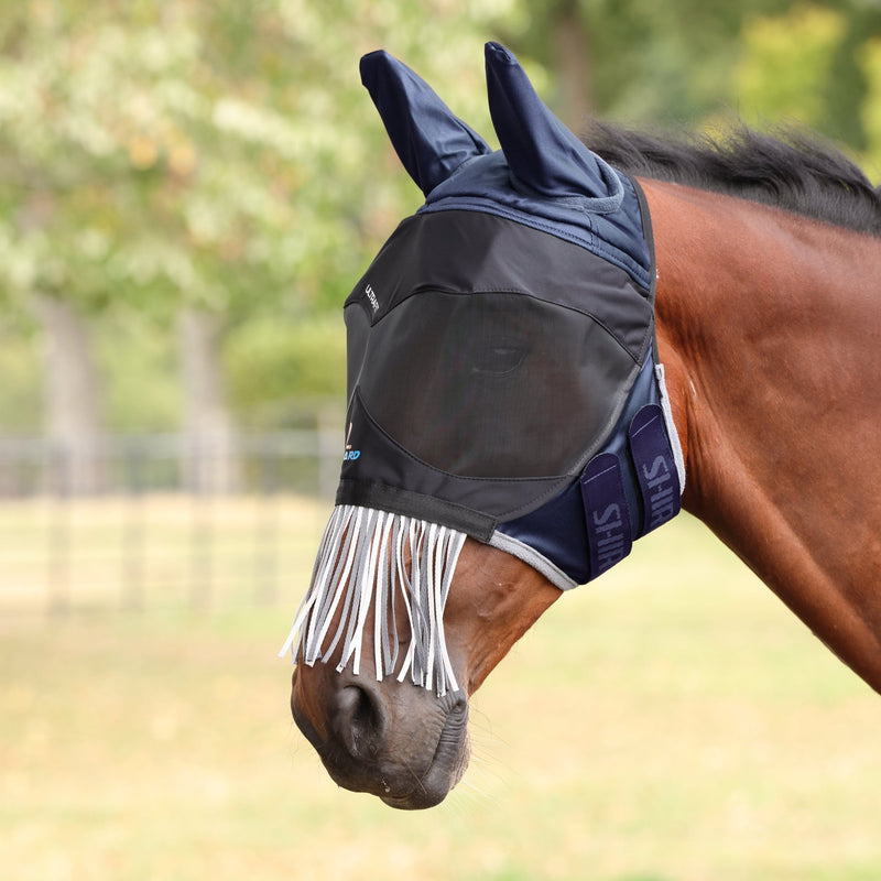 Load image into Gallery viewer, Shires FlyGuard Pro Deluxe Fly Mask with Ears &amp; Nose Fringe - Ashurst Equestrian &amp; Country
