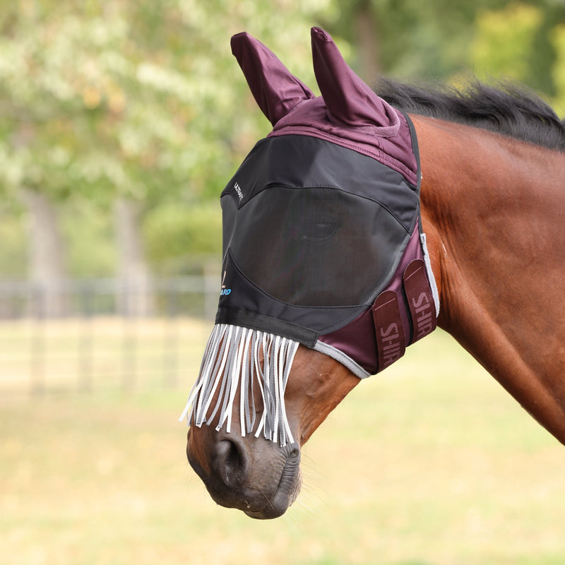 Load image into Gallery viewer, Shires FlyGuard Pro Deluxe Fly Mask with Ears &amp; Nose Fringe - Ashurst Equestrian &amp; Country
