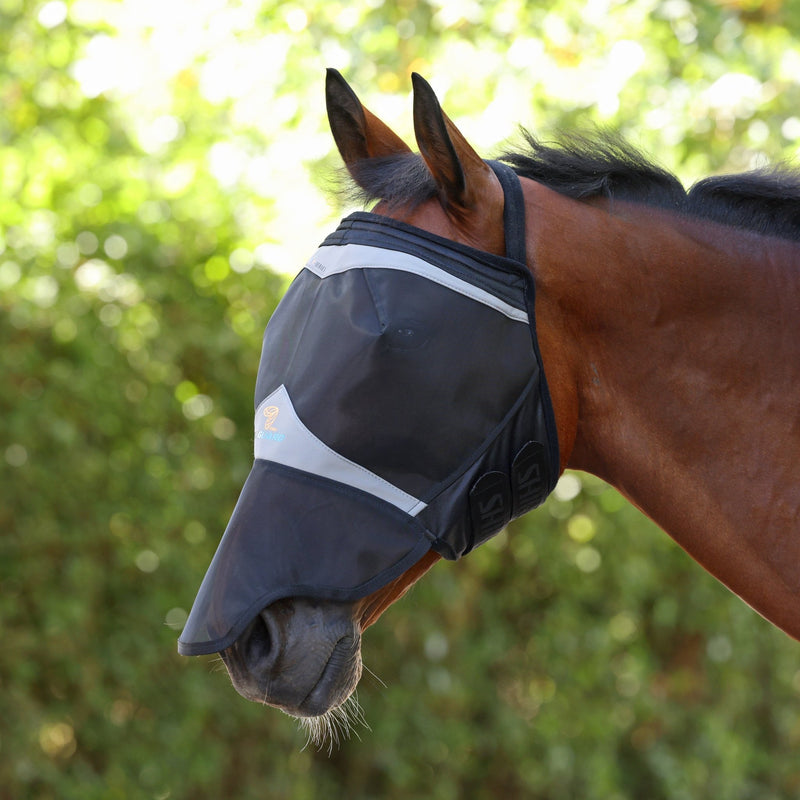 Load image into Gallery viewer, Shires FlyGuard Pro Fine Mesh Earless Fly Mask with Nose - Ashurst Equestrian &amp; Country
