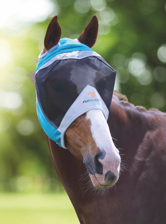 Shires FlyGuard Pro Fine Mesh Fly Mask with Ear Holes - Ashurst Equestrian & Country