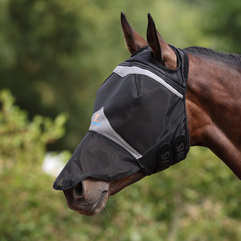 Load image into Gallery viewer, Shires FlyGuard Pro Fine Mesh Fly Mask with Ear Holes &amp; Nose - Ashurst Equestrian &amp; Country
