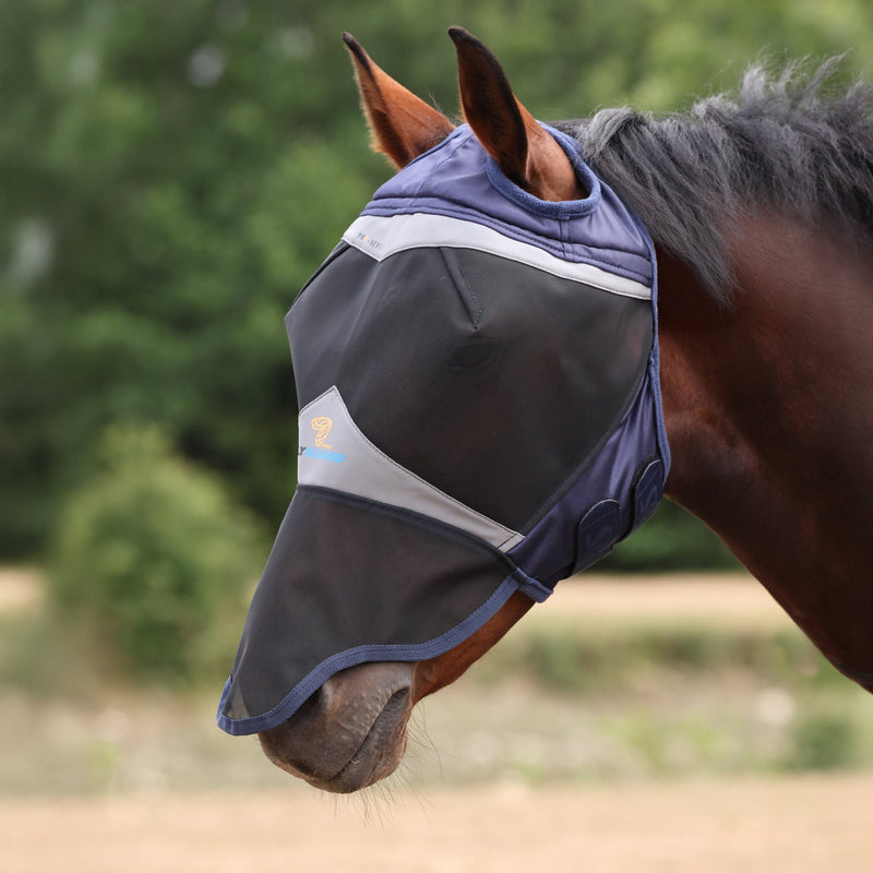Load image into Gallery viewer, Shires FlyGuard Pro Fine Mesh Fly Mask with Ear Holes &amp; Nose - Ashurst Equestrian &amp; Country
