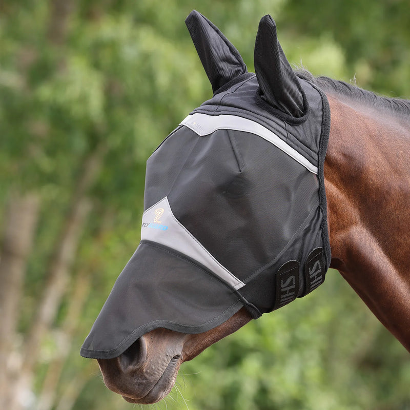 Load image into Gallery viewer, FlyGuard Pro Fine Mesh Fly Mask with Ears &amp; Nose
