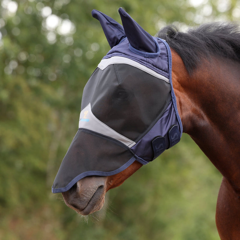 Load image into Gallery viewer, Shires FlyGuard Pro Fine Mesh Fly Mask with Ears &amp; Nose - Ashurst Equestrian &amp; Country
