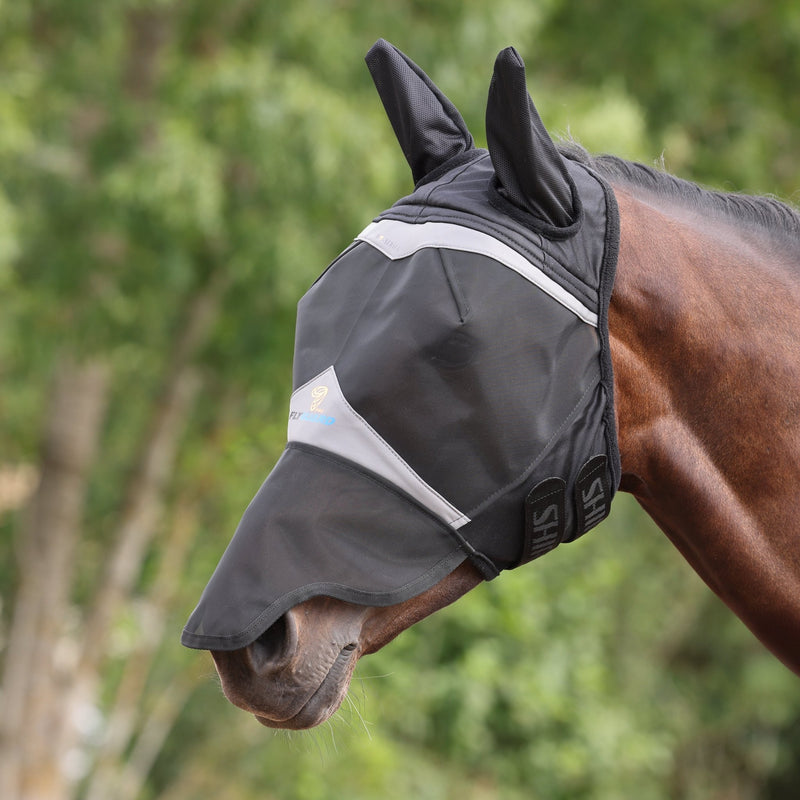Load image into Gallery viewer, Shires FlyGuard Pro Fine Mesh Fly Mask with Ears &amp; Nose - Ashurst Equestrian &amp; Country
