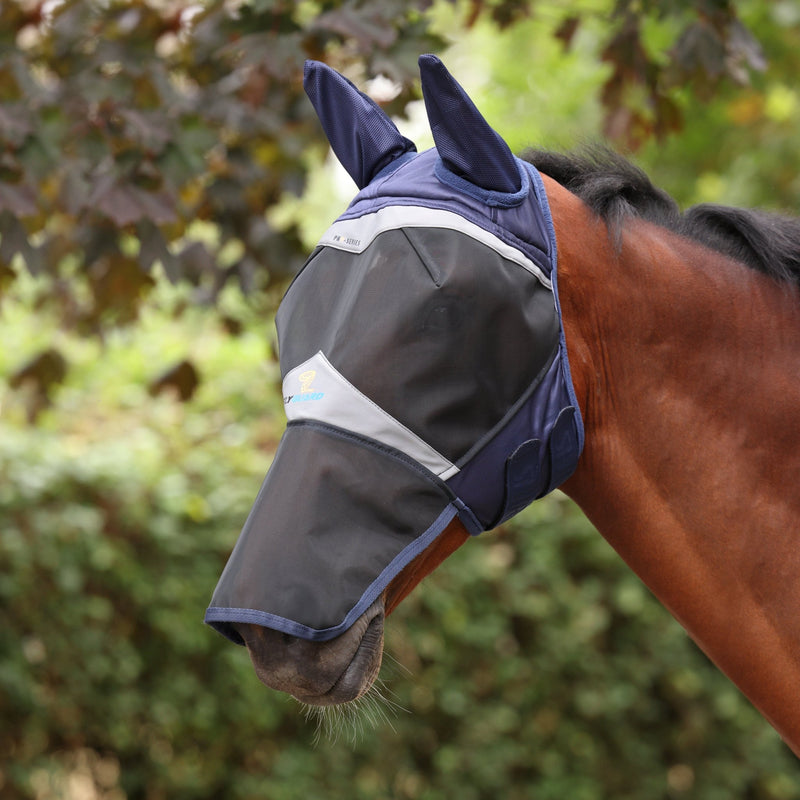 Load image into Gallery viewer, Shires FlyGuard Pro Fine Mesh Fly Mask with Ears &amp; Square Nose - Ashurst Equestrian &amp; Country
