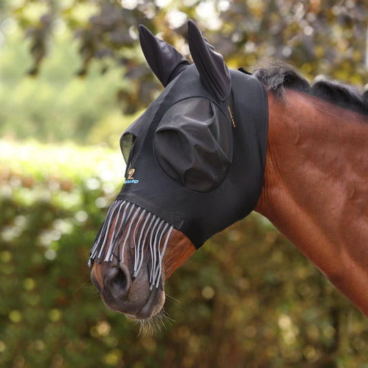 Shires FlyGuard Pro Stretch Fly Mask with Ears & Nose Fringe - Ashurst Equestrian & Country