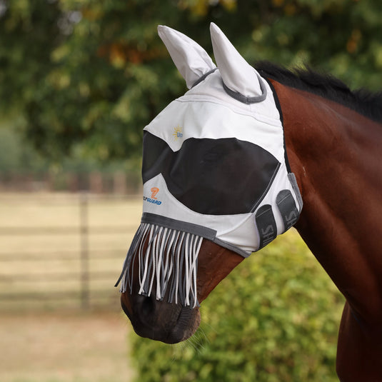 Shires FlyGuard Pro Sun Shade Fly Mask with Ears & Nose Fringe - Ashurst Equestrian & Country
