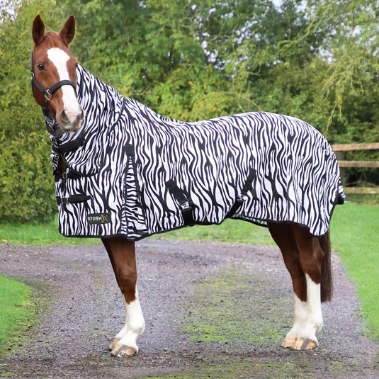Stormx Original Zebra Print Fly Rug Black/White - Ashurst Equestrian & Country