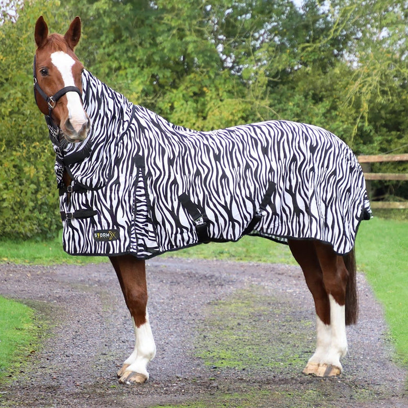 Load image into Gallery viewer, Stormx Original Zebra Print Fly Rug Black/White - Ashurst Equestrian &amp; Country
