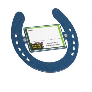 STUBBS Horseshoe Nameplate (S2670) - Blue - Ashurst Equestrian & Country