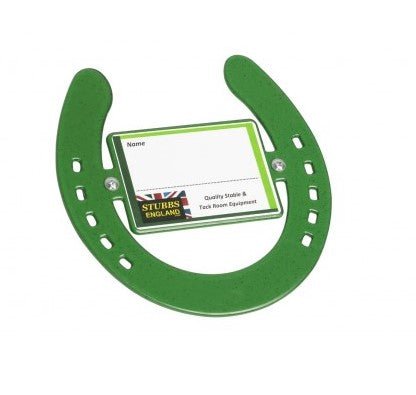 STUBBS Horseshoe Nameplate (S2670) - Green - Ashurst Equestrian & Country