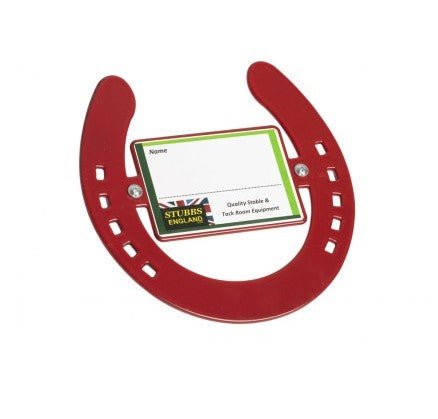 STUBBS Horseshoe Nameplate (S2670) - Red - Ashurst Equestrian & Country