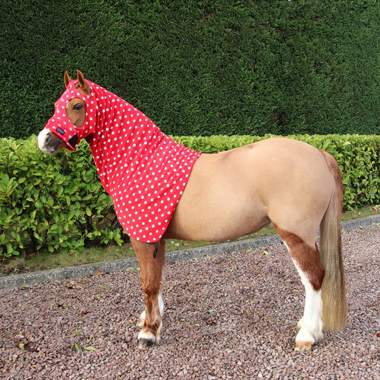 Supreme Products Dotty Fleece Hood Rosette Red - Ashurst Equestrian & Country