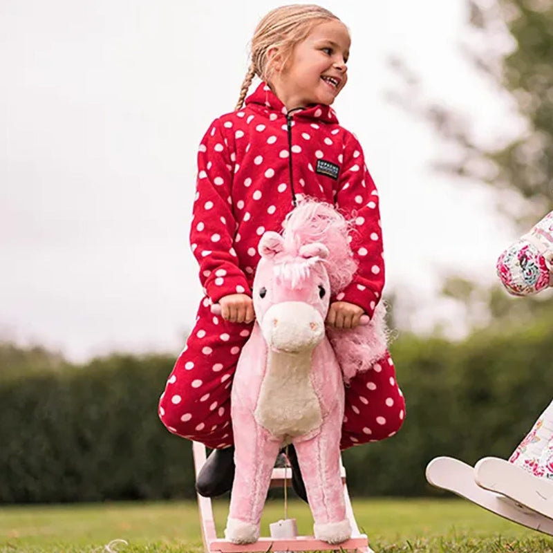 Load image into Gallery viewer, Supreme Products Dotty Fleece Onesie Child Rosette Red - Ashurst Equestrian &amp; Country
